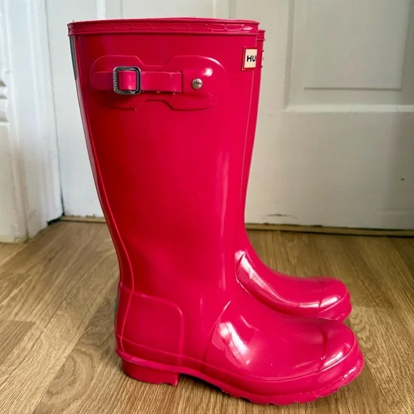 Hunter Tall Rain Boots Big Kids Fuchsia - Picture 3 of 8